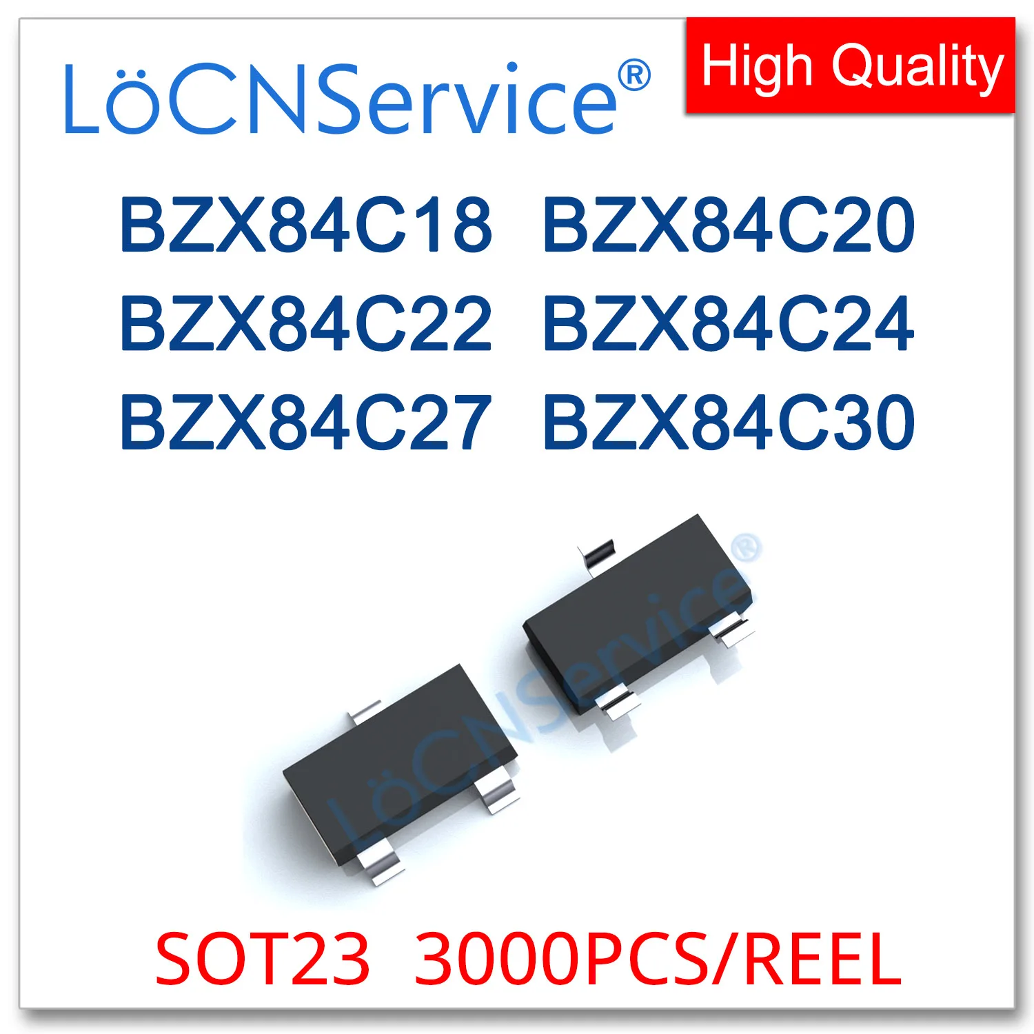 LoCNService 3000PCS SOT23 0.35W BZX84C18 18V BZX84C20 20V BZX84C22 22V BZX84C24 24V BZX84C27 27V BZX84C30 30V BZX84C