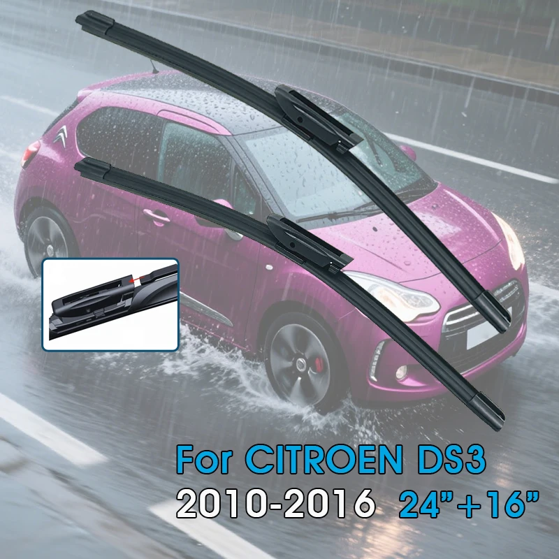 

Автомобильные щетки стеклоочистителя 24 "+ 16" для CITROEN DS3 Hatch Convertible 2010-2016 лобовое стекло, щетки переднего окна, автомобильные аксессуары