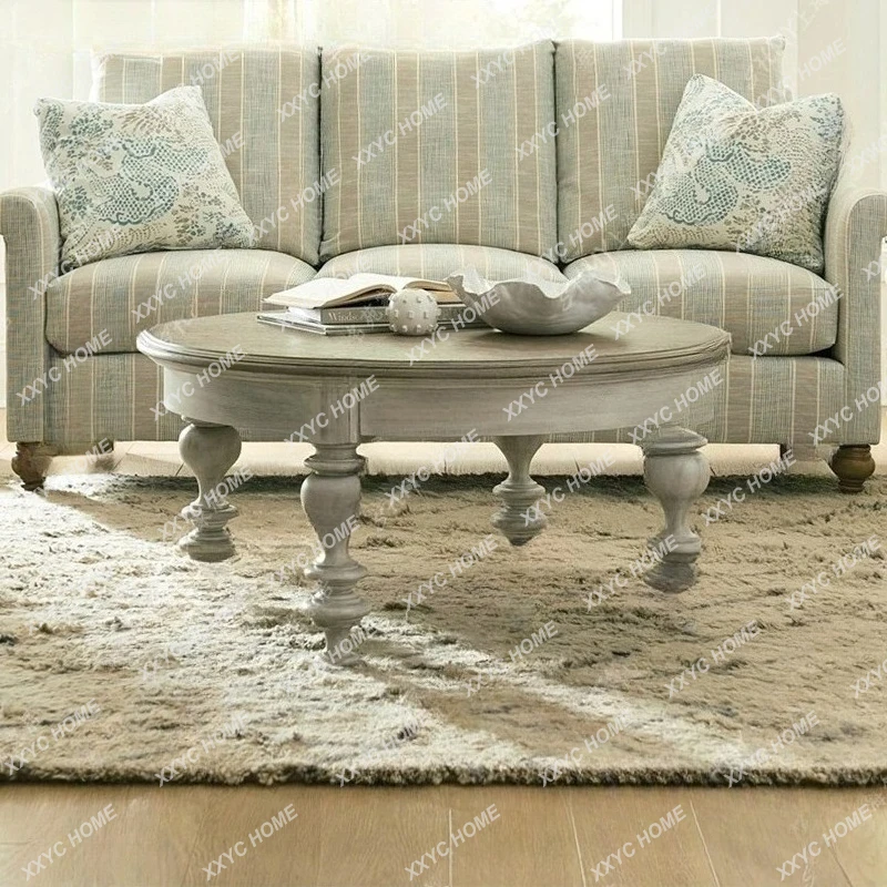 

Круглый журнальный столик из массива дерева LX для гостиной, балкона, чайный столик для дома, для небольшой квартиры