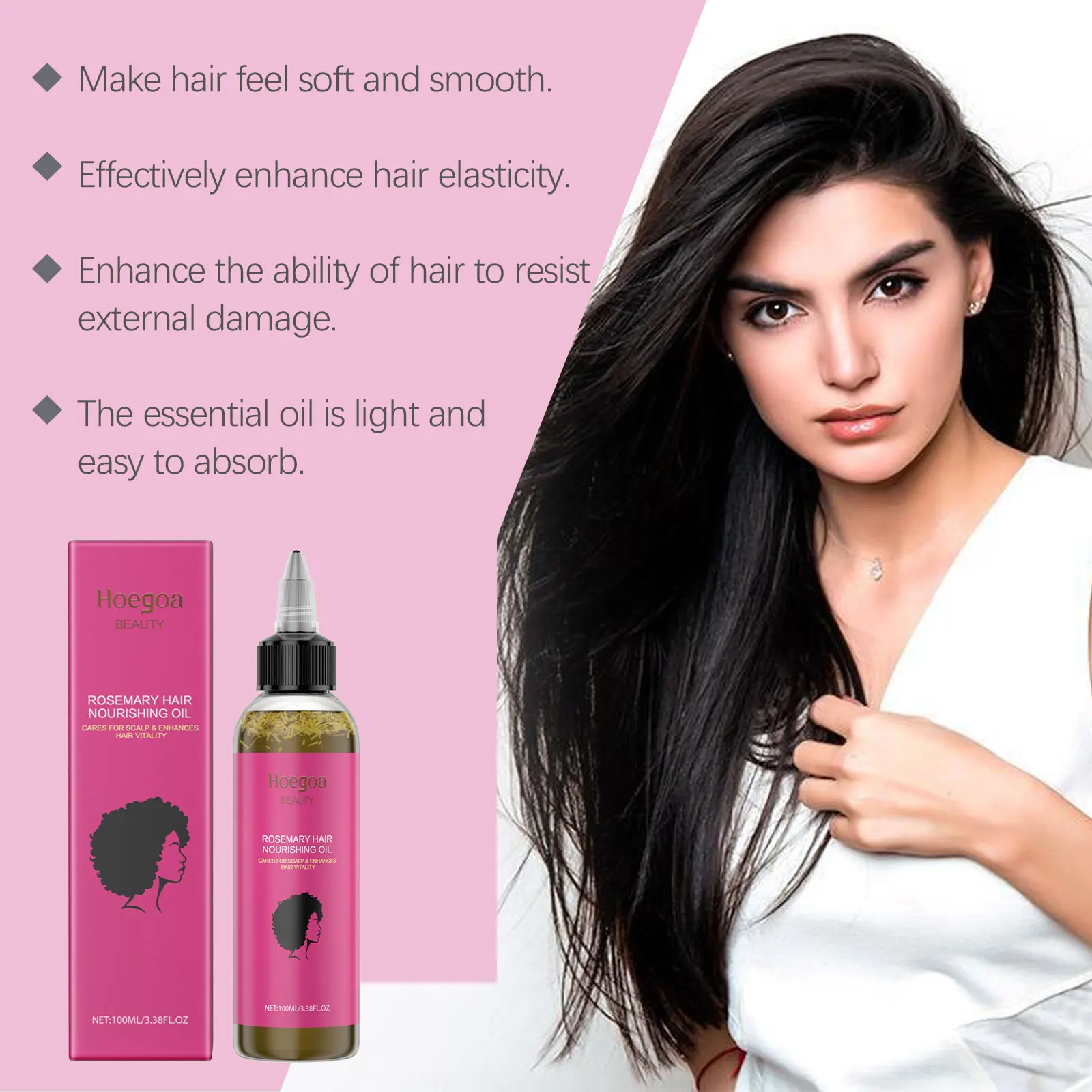 زيت إكليل الجبل العطري يقلل من تساقط الشعر وإصلاح الشعر التالف ويمنع جفاف الشعر ومنتجات العناية بالشعر الناعمة المغذية