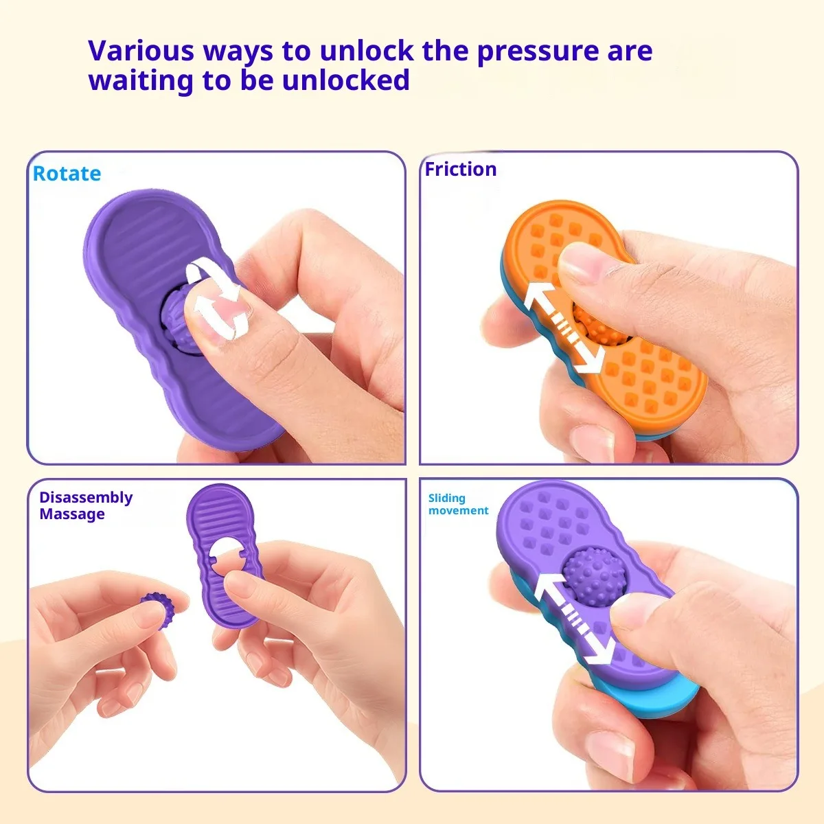 4 قطعة سيليكون الحسية تململ الأسطوانة اللعب الإجهاد الإغاثة كرة دوارة ضد الإجهاد تململ التوحد أدهد القلق حجر سيليكون المنزلق #2