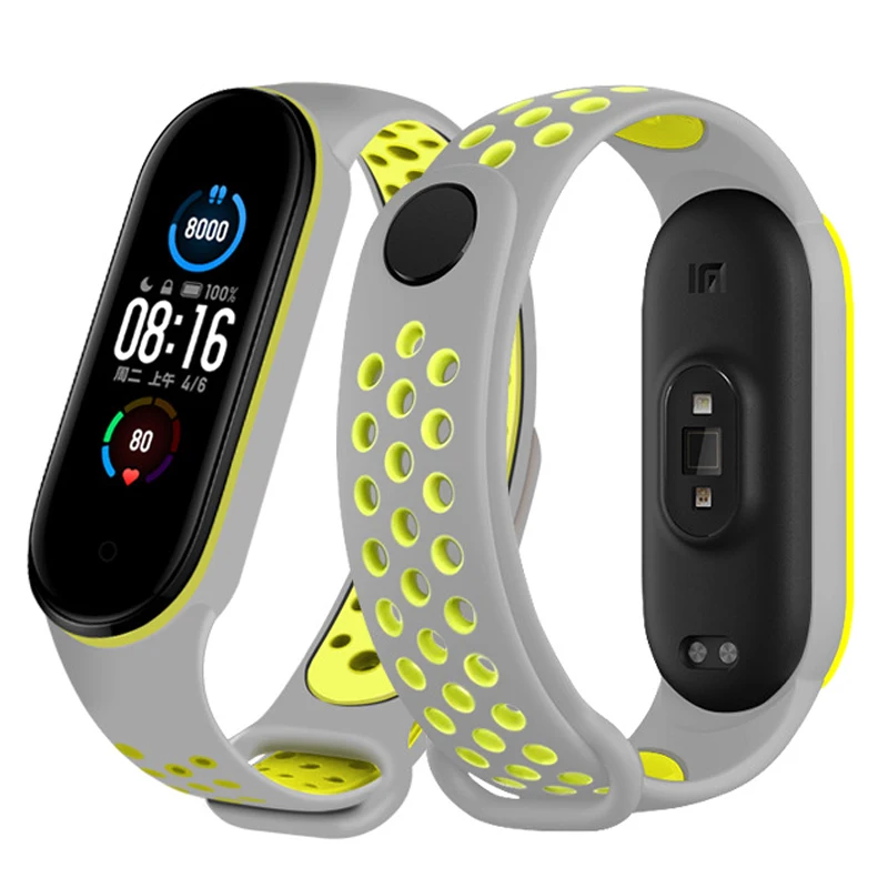 Sport Ademende Bandjes Voor Xiaomi Mi Band 7 6 5 Band Twee Kleuren Polsband Voor Xiaomi Mi Band7 Miband6 Band5 Band Vervanging