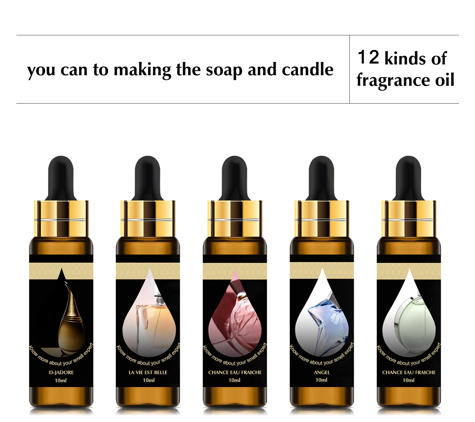 Óleo Essencial de Fragrância Aromática para Vela, Fruta, Flor, Fruta, Oasis, Marcas, Morango, Café, Ambientador com Conta-gotas, 10ml