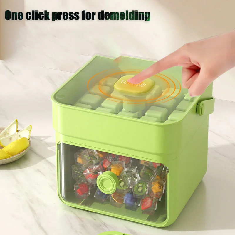 NEUE Sommer 48 Grid Eiswürfel Form Ein klick drücken Eismaschine Lebensmittel Grade Eis Lagerung Box Hause Eis, Der Werkzeug Eiswürfel tablett Form ﻿