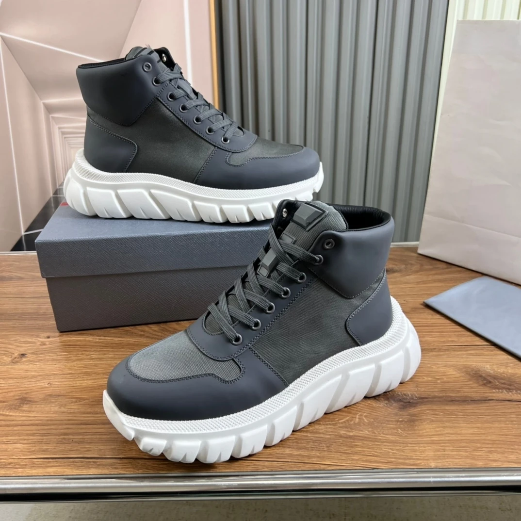 

Holiday Gifts Luxury Brand Autumn Winter Men's Shoes Handmade Casual Sneakers Top Grain Leather Sport Shoes Hiking Ankle Boots