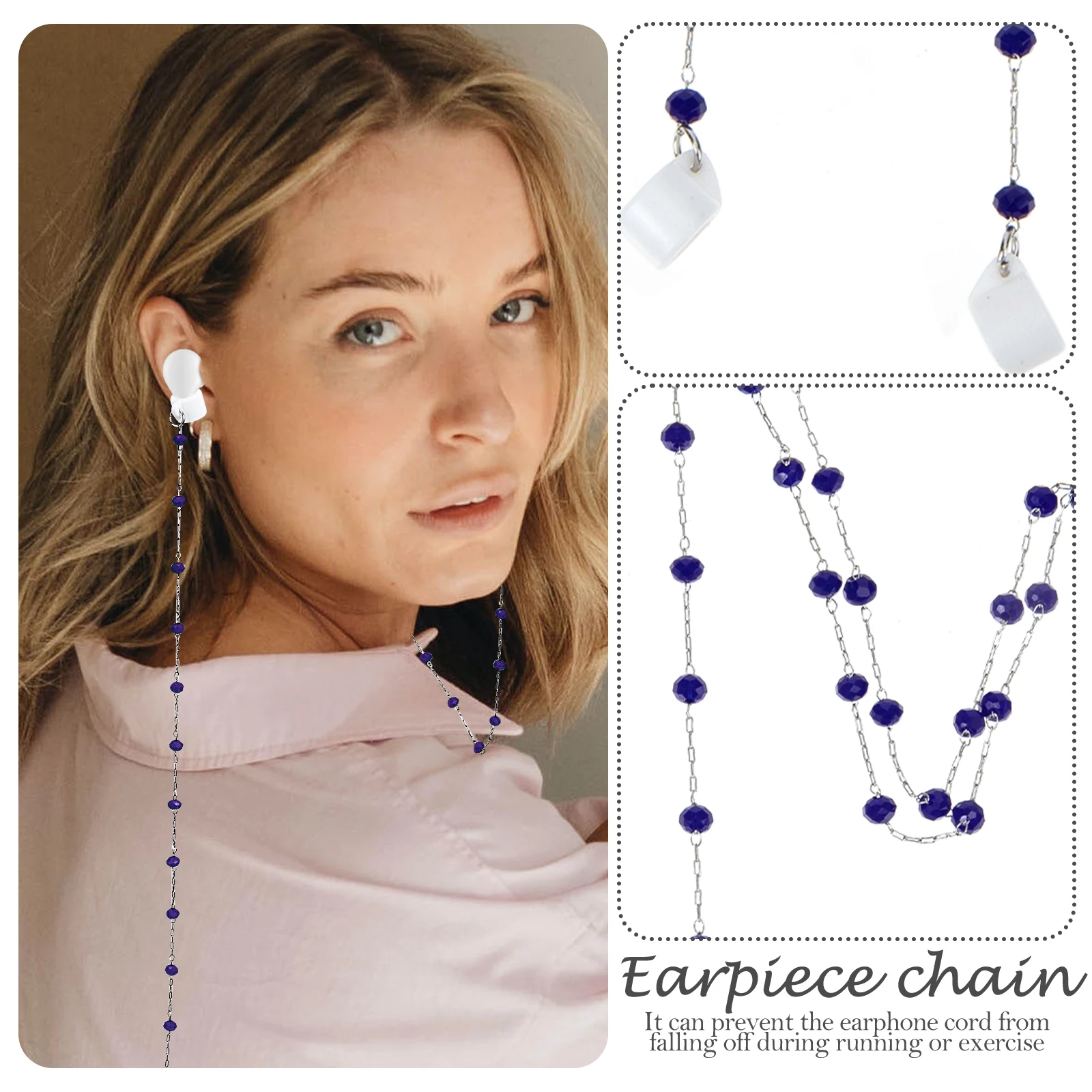 

Wireless Earphone Chain Anti-Lost Earpiece Holder Lightweight Portable Cord For Running Sports Headphone Accessory