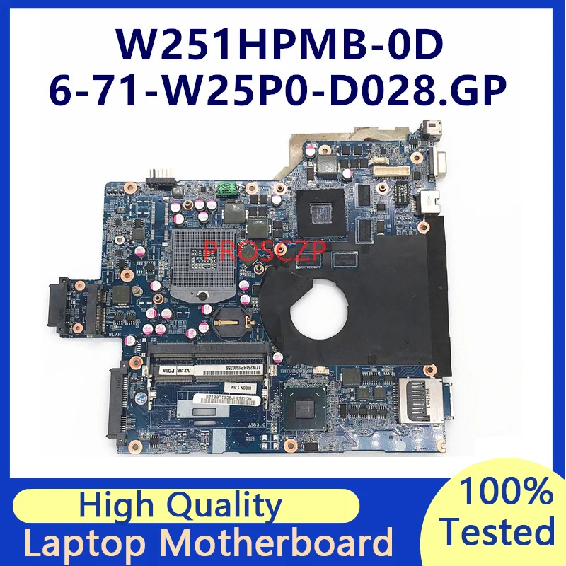 

Mainboard For Clevo W251HPMB-0D 6-71-W25P0-D02B.GP Laptop Motherboard With HM65 N12P-GV2-A1 GPU 100% Working Well