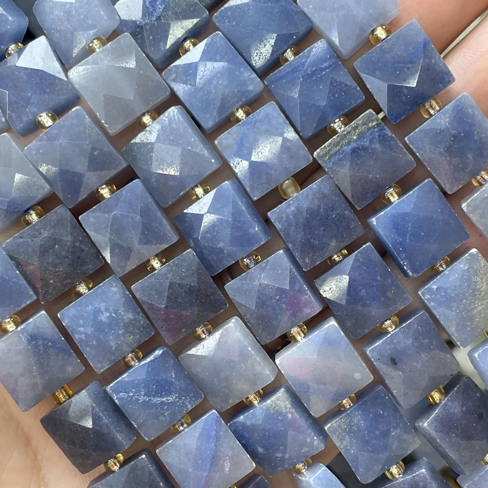 10 mm facettierte quadratische bunte Picasso-Jaspis-Abstandsperlen aus Naturstein für die Schmuckherstellung, DIY-Armband, Halskette, Zubehör – Detail 21