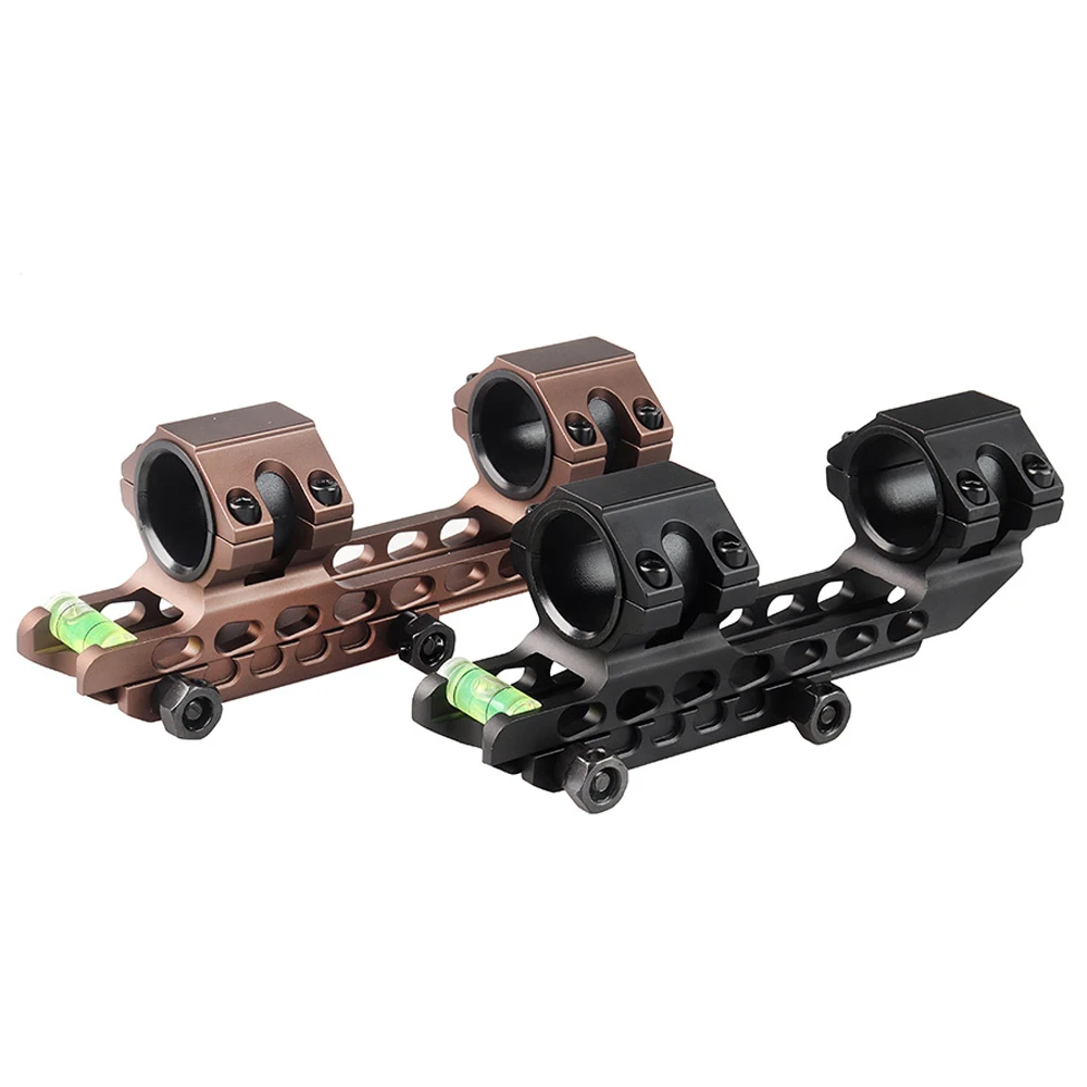 

Tan One Piece Picatinny Scope Mounts 25.4mm/30mm Double Rings Hunting Scope Adapter Fits 20mm Weaver Picatinny With Bubble Level