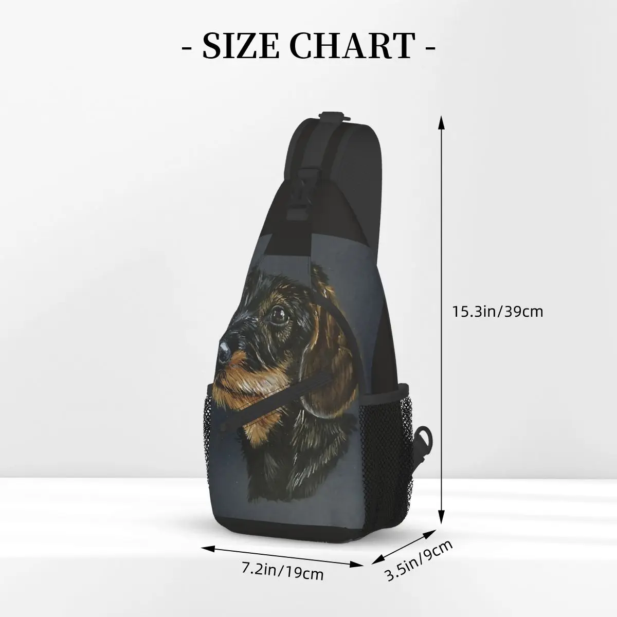 Mochila de hombro con cerdas duras para hombre y mujer, bolso de pecho pequeño con cerdas duras, bandolera deportiva tipo Dachshund