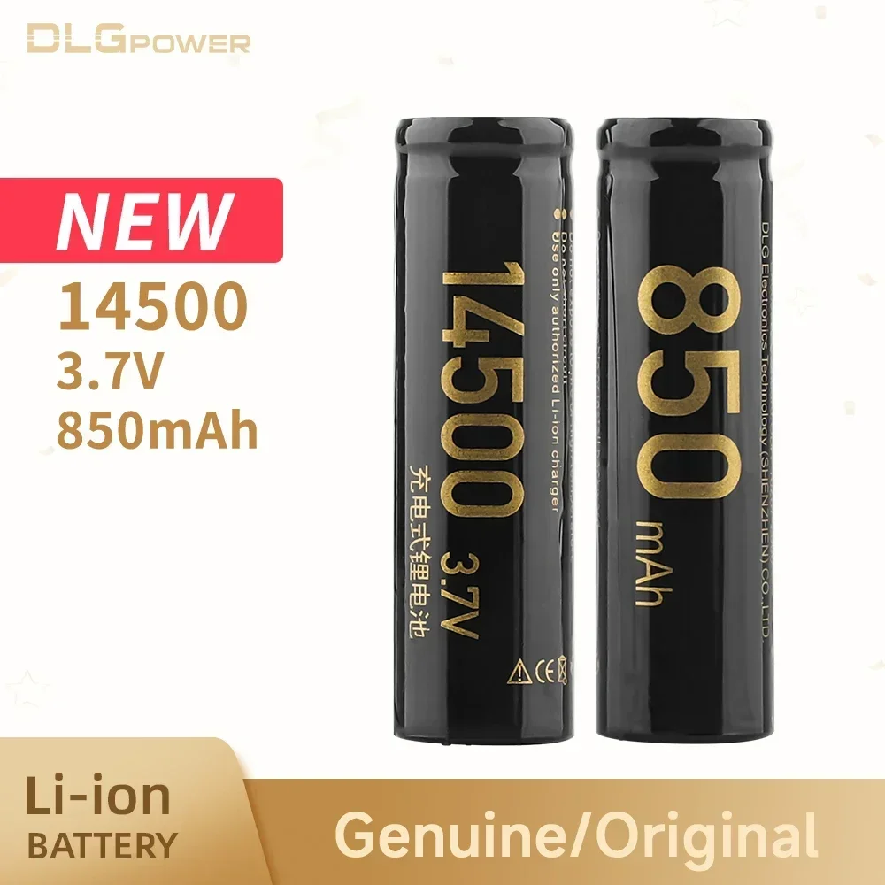 14500 Li-ion rechargeable battery DLGPOWER 3.7V 850mAh lithium battery for electric toothbrush small fan smoke alarms