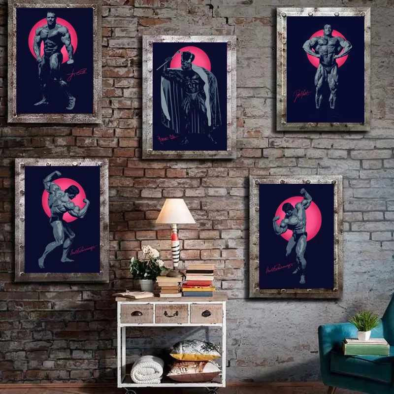 Retro Abstract Sports Muscle Fitness Bodybuilding Expert Athletes Decoration Poster Canvas Painting Wall Art Pictures Home Decor