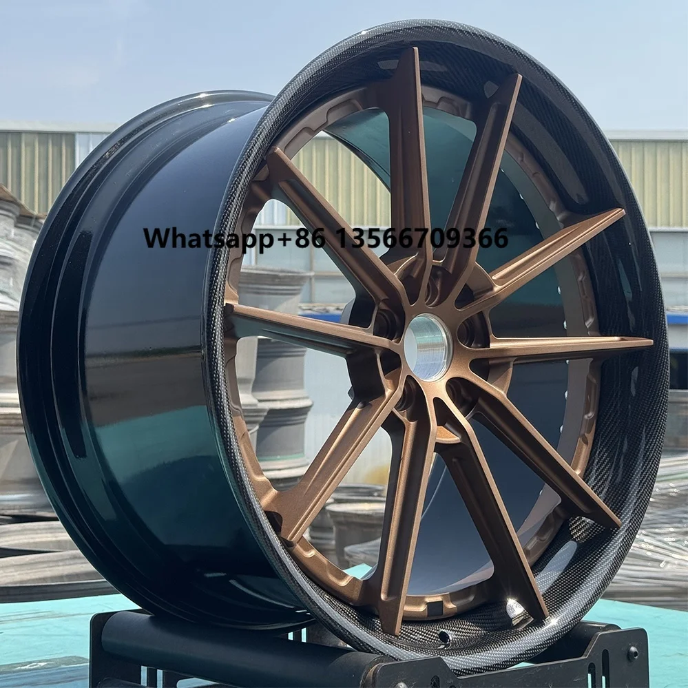 

19 20 21 22 23 24Inch Forged Racing Car Wheels Custom 2-Piece Wheels 5x114.3 6061-T6 Alloy Carbon Fiber Wheels
