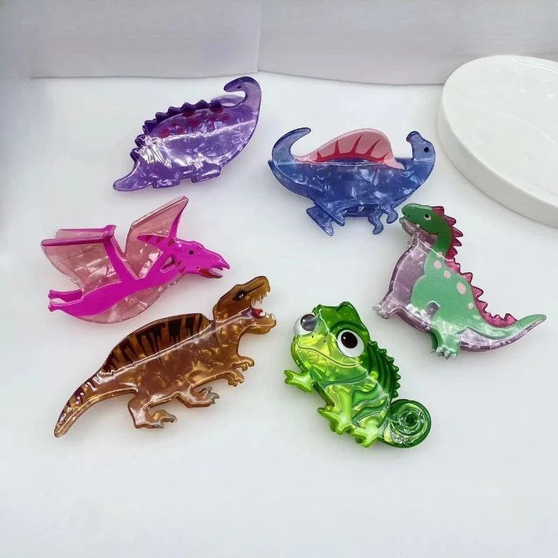 

6Pcs Cute Dinosaur Hairpin, Personalized Cartoon Cute Grab Clip, Disc Hair Shark Clip, Headgear Wholesale.