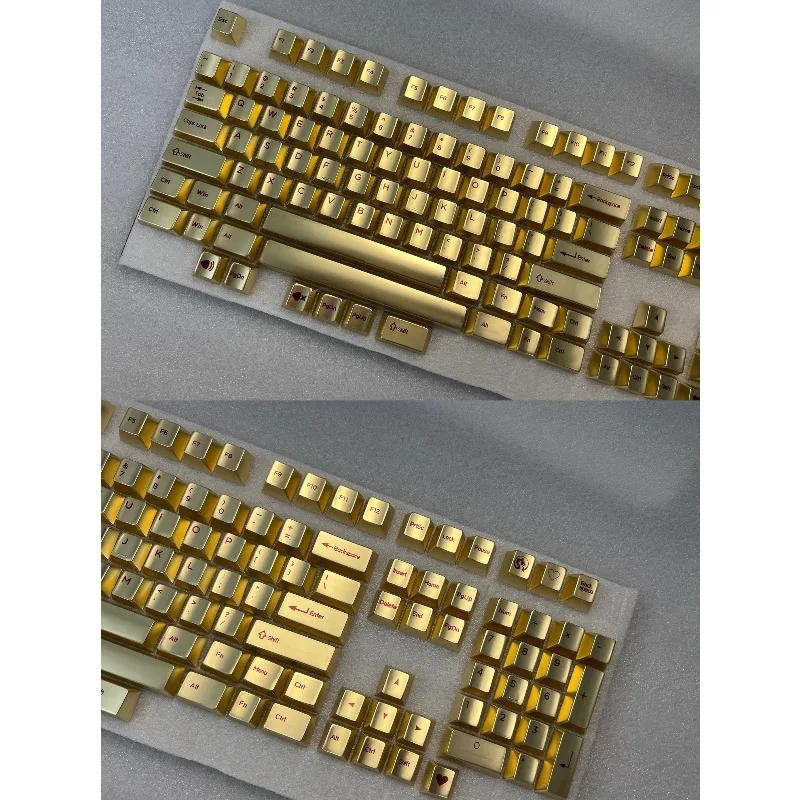 

Matte gold red font Metal keycaps Brand new keycaps