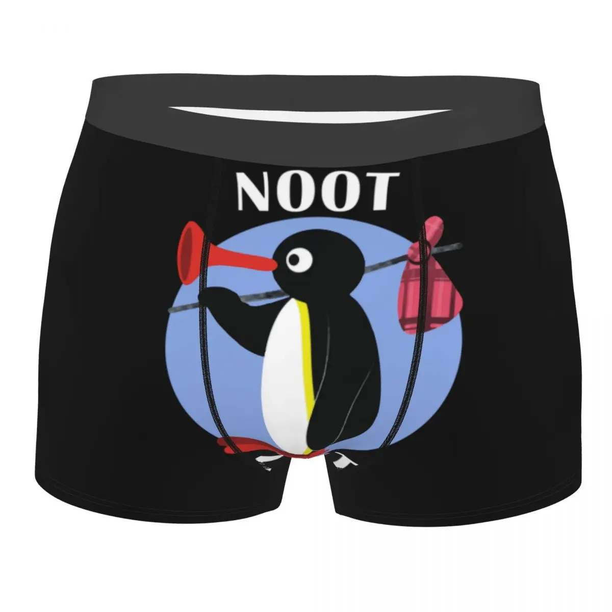 Custom Penguin Pingu Noot Noot Underwear Men Stretch Cartoon Ulzzang Boxer Briefs Shorts Panties Soft Underpants For Male