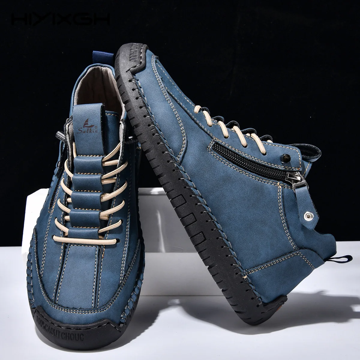 

Autumn Handmade Artificial Leather Men's Boots Breathable Casual Leather Shoes Man Outdoor Design Sneakers For Men Ankle Boots