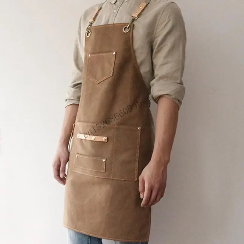 

11UA Unisex Регулируемый ремешок и большие карманы фартук кухня кухня для выпечки нагрудника фартук