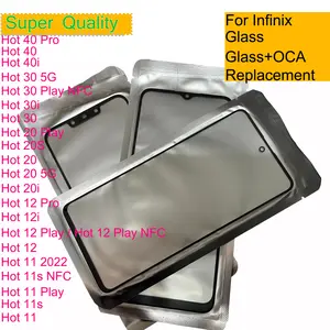 Bilashmart 10/Lot Infinix Hot 60i 50i 50 40 Pro 30 20 12 11 11S 20S 40i 30i 20i Touch Screen Front Outer Glass Panel Lens With OCA