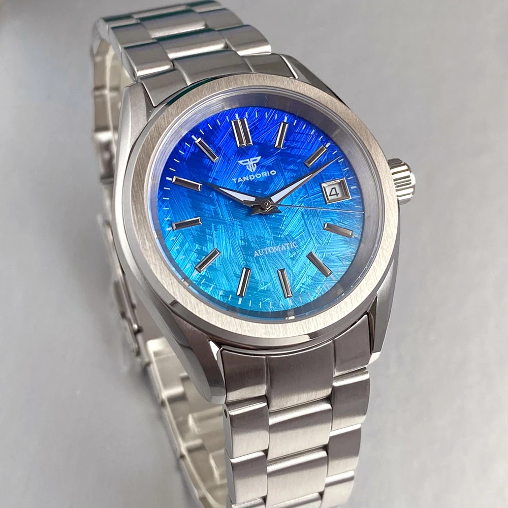 TANDORIO 38mm Ice Blue Meteorite Style Dial Diver Watch Men Miyota 8215 Asia 2824 Automatic Movt Sapphire 200M Waterproof Clock