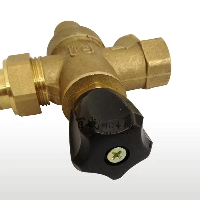 Brass 4 points / 6 points four valves integrated solar central air conditioning automatic water replenishment valve check valve