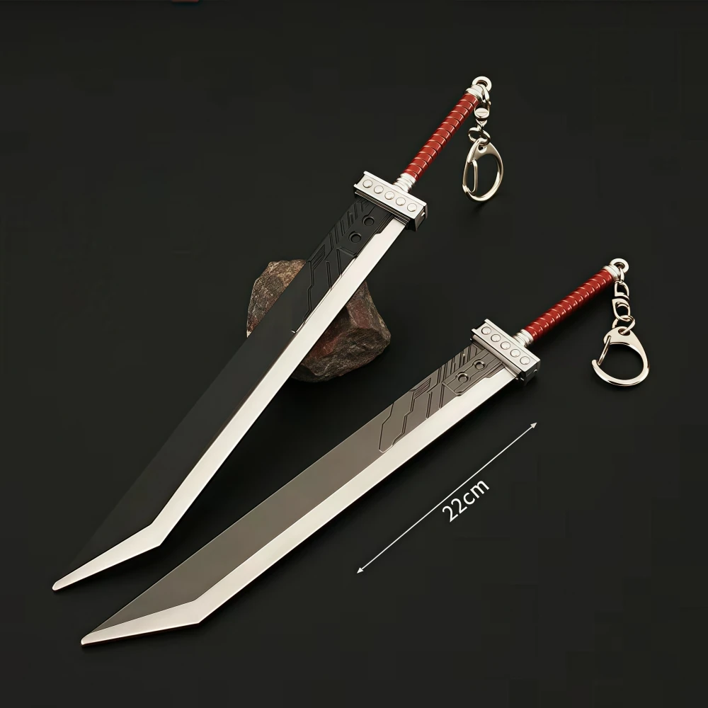 Final 7 Game Peripheral Fantasy VII 22cm Cloud Strife Buster Sword Alloy Weapon Model 1:6 Craft Toy Display Collection Ornaments