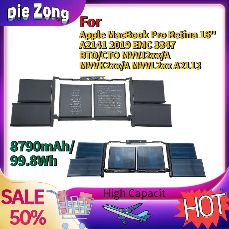 

In Stock For Apple MacBook Pro Retina 16'' A2141 2019 EMC 3347 BTO/CTO MVVJ2xx/A MVVK2xx/A MVVL2xx A2113 8790mAh/ 99.8Wh