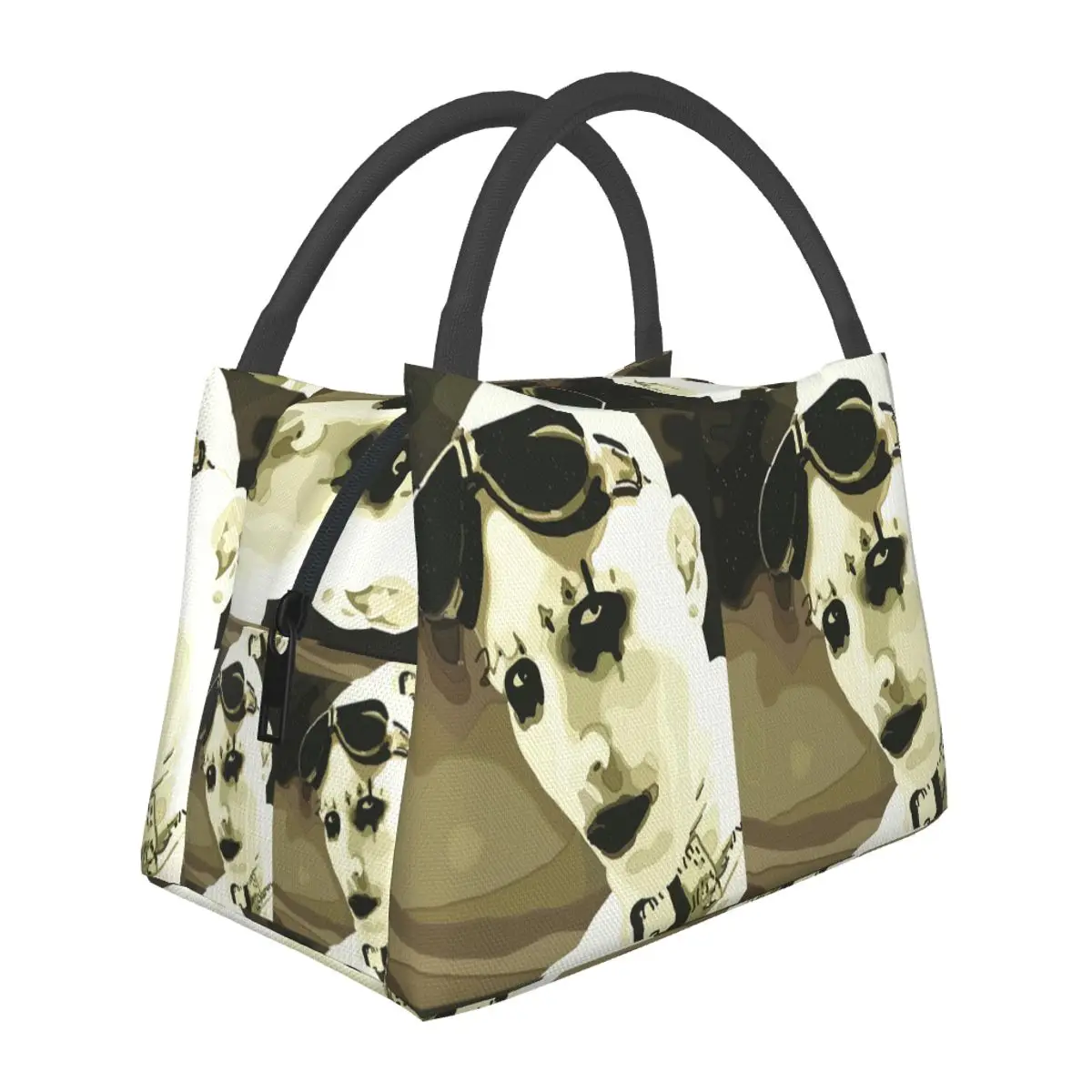 Marilyn Manson Glitch Fan Gift Music Insulated Lunch Bag Picnic Storage Food Boxes Container Cooler Thermal Lunch Box Tote
