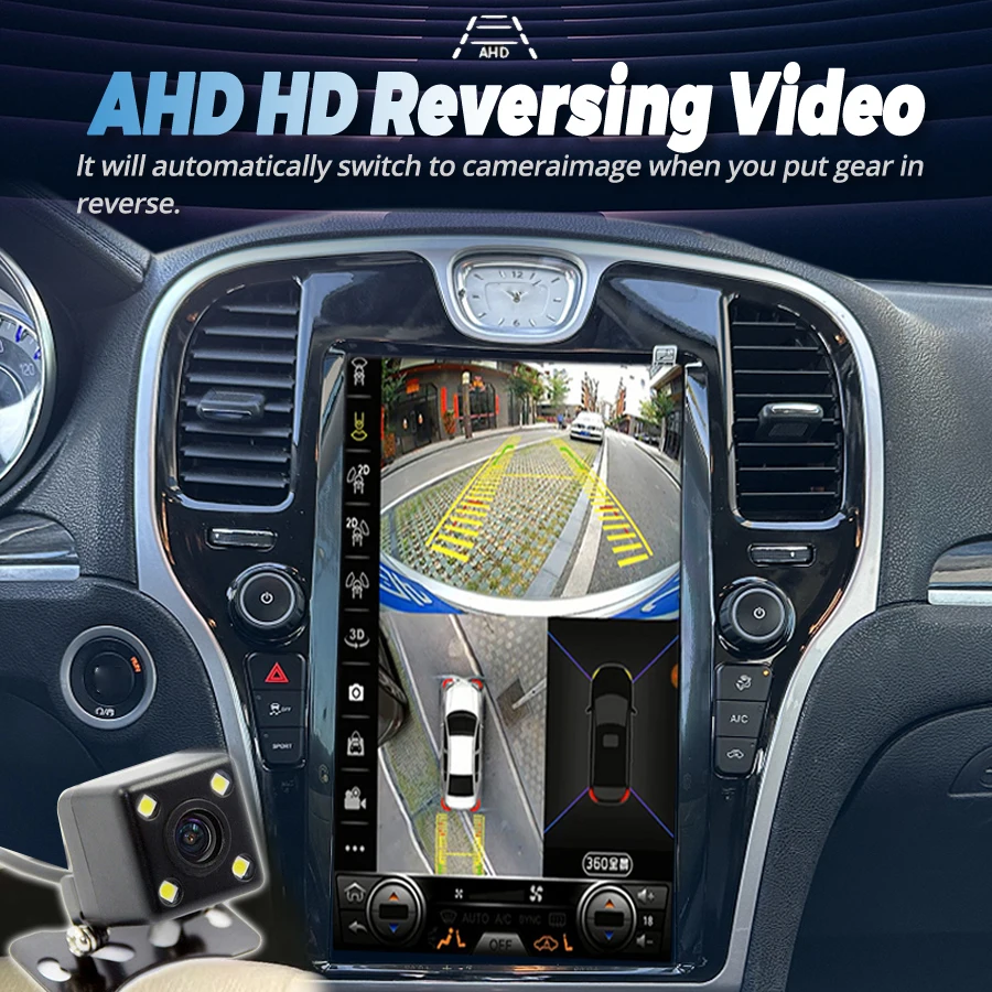 13.6 นิ้ว Android Qled หน้าจอวิทยุสําหรับ Chrysler 300c 2013 2019 GPS CarPlay รถมัลติมีเดียเครื่องเล่นวิดีโอสเตอริโอหน่วย 256GB