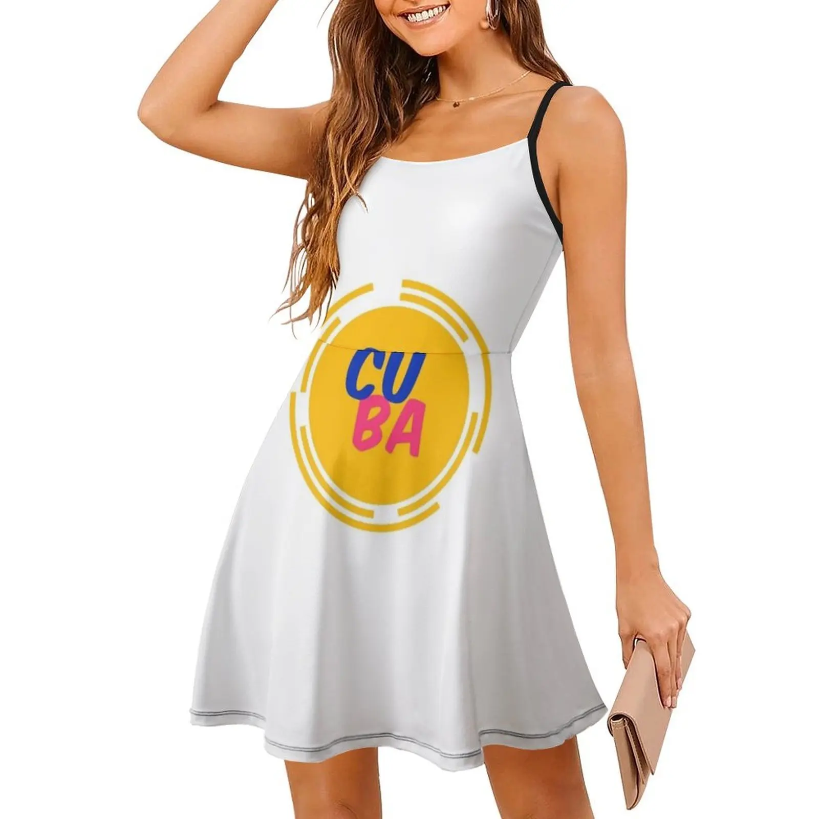 كوبا فستان عطلة مثير للنساء شاطئ حفلة عيد ميلاد فستان قصير المكسيك السفر البلدان فستان ألوان سعيدة للفتيات #3