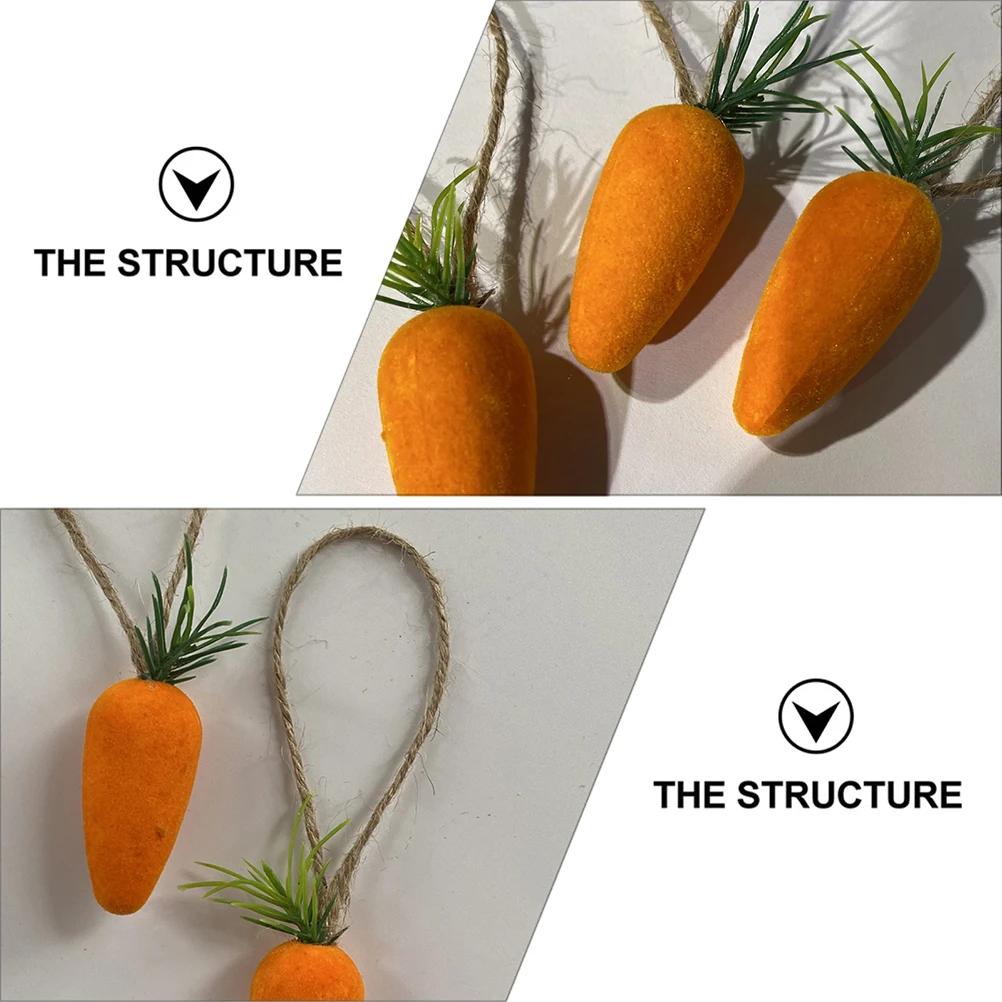 

20 шт., подвесные украшения с морковью, яркая цветная ткань, подвесные поделки в форме морковки, многоразовые брелки в подарок для пасхальной вечеринки