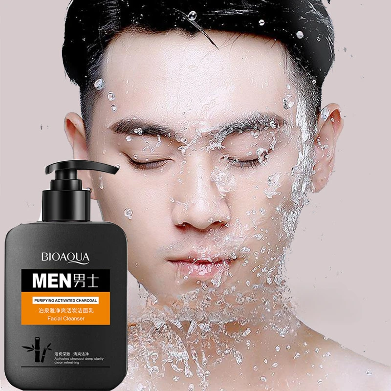 

Men's Cool Charcoal Cleanser Shrinks Pores Mildly Cleansing Oil Control and Blackhead Removal Facial Cleanser Skincare