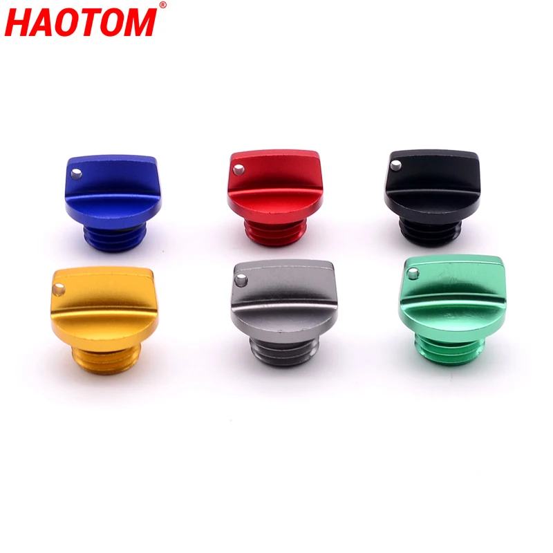 HAOTOM-tapa de llenado de aceite de motor de motocicleta, tapa de cárter para Honda Kawasaki Ninja, tapón de cubierta de tornillo de llenado de aceite de motor CNC M20 * 2,5
