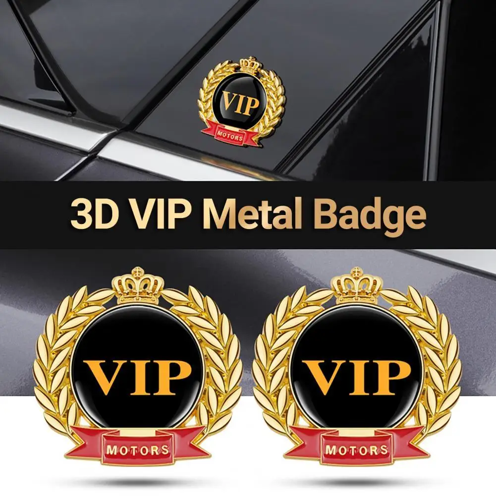 Car Sticker Strong Adhesiveness Waterproof Decorative 3D VIP Rear Front Bumper Metal Badge Car Accessories