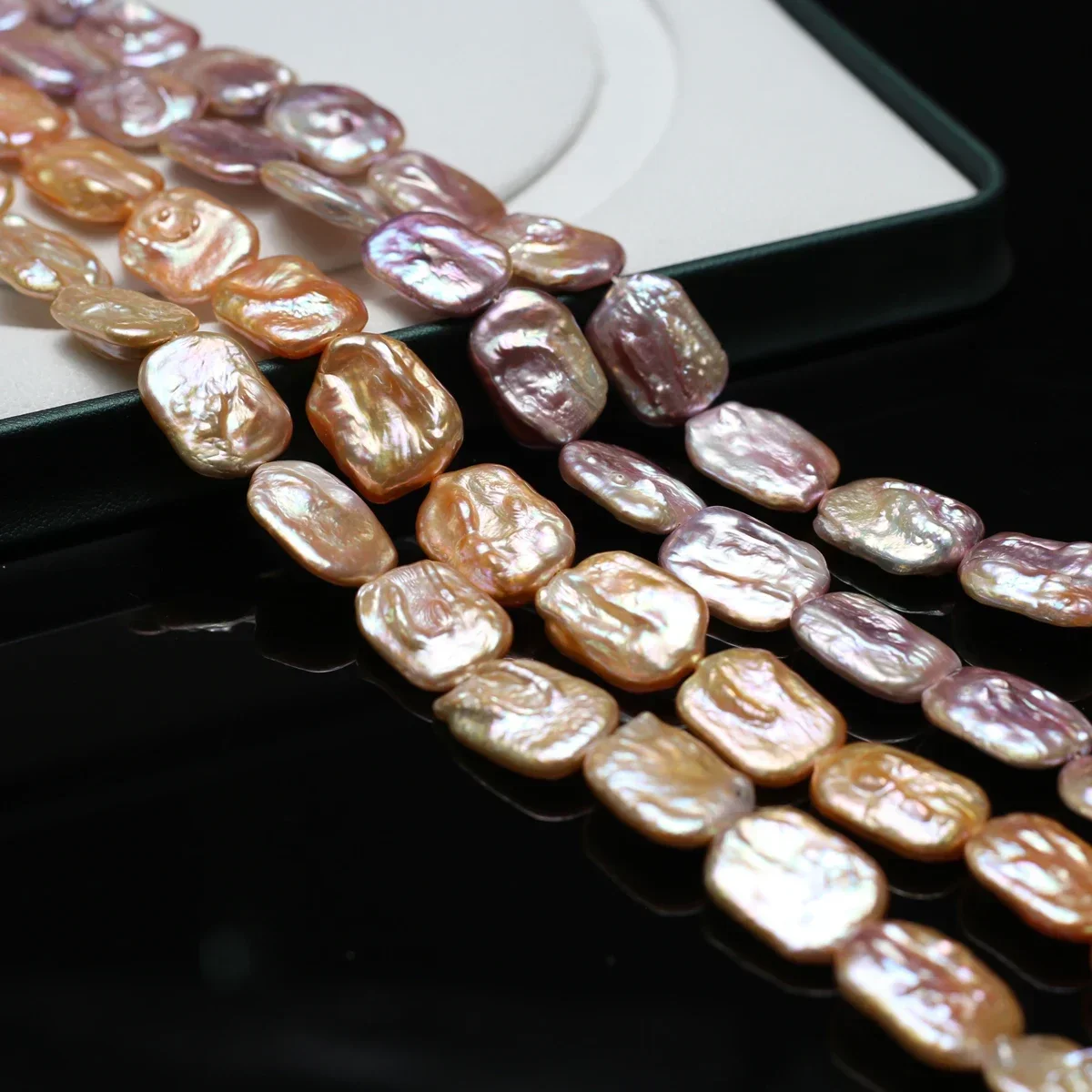 

15x20mm 4A Durable Natural Freshwater Baroque Square Pink Purple Pearl Bead Gift Jewelry Make DIY Necklace Bracelet Accessories