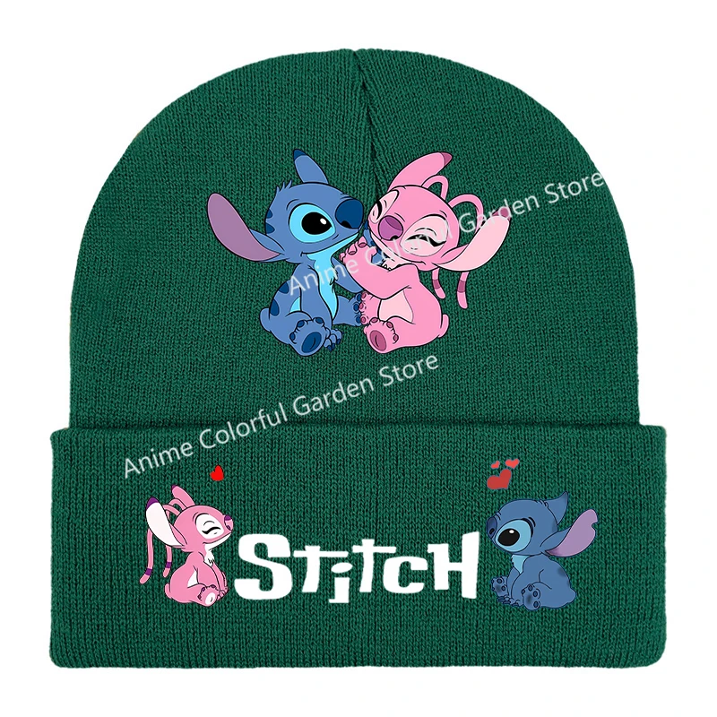 Disney Couple Stitch Knitted Hat for Boys Girls Anime Cartoon Cute Caps Winter Travel Warm Windbreak Knit Cap Best Friends Gifts