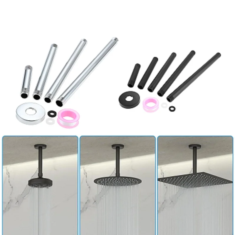 

1 шт., 4/6/8/10/12 дюймов, сменный потолочный удлинитель для душевой насадки для душа в ванной комнате с круглым стандартным разъемом 1/2 дюйма