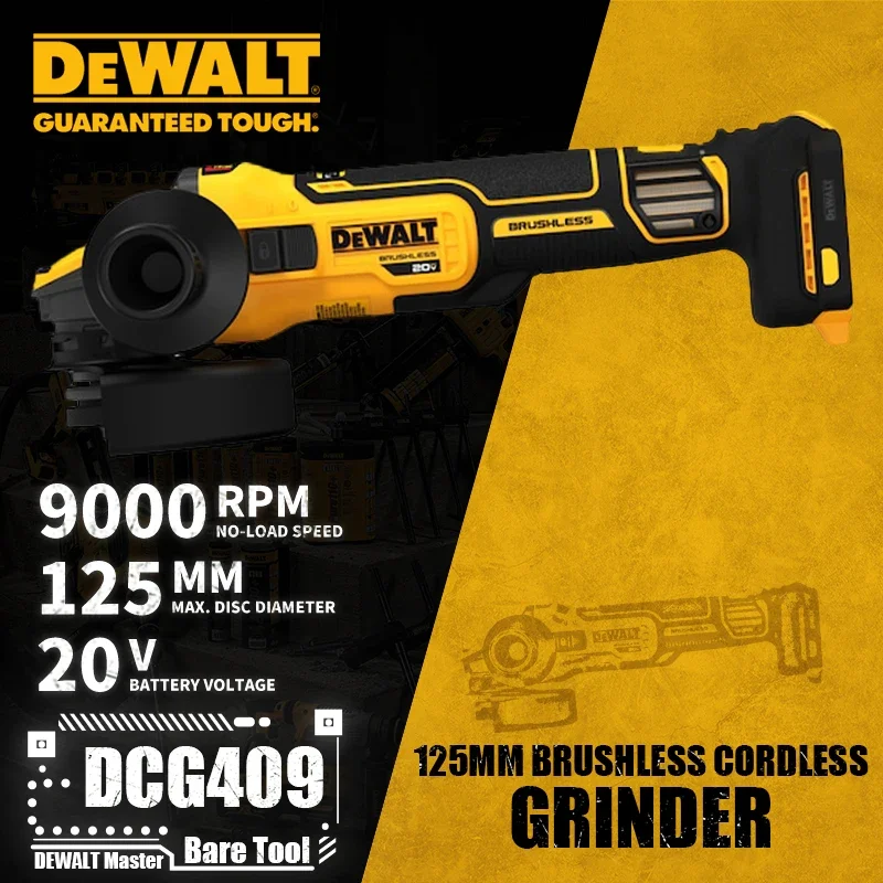 DEWALT DCG409 125MM(4.5-5 in.) Brushless Cordless Grinder FLEXVOLT 20V Lithium Power Tools 9000RPM Bare Tool