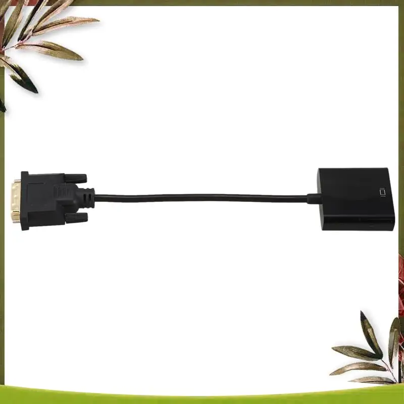 Kabel Adaptor DVI ke VGA ABDW-5X 1080P, Kabel DVI-D ke VGA 24+1 25 Pin DVI Male ke 15 Pin VGA Female Converter untuk Display