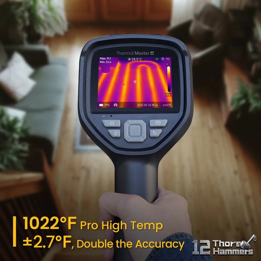 550℃ Thor002 Diagnostics Thermal Camera Machine Repair Inspection 512×384 IR Resolution 4x Zoom Laser Pointer LED Lamp Thermal
