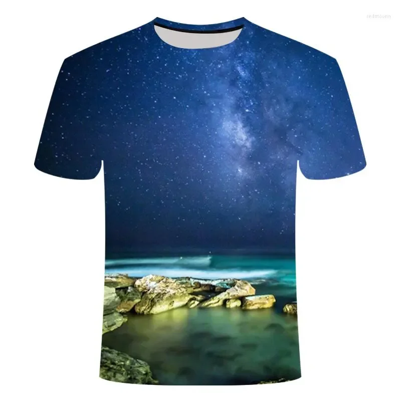 

Men's T Shirts Landscape T-shirts for Men and Women 3d Printed Sunrise on The Snowy Mountains T-shirt Unisex Casual Summer Tops