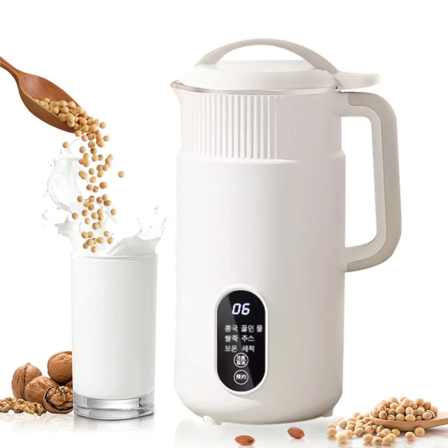 

One touch automatic cleaning and heating soybean milk manufacturing machine, heat preservation and low noise household multi- mi