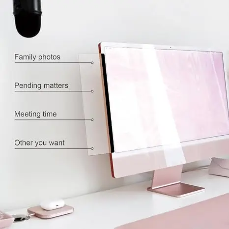 Multifunctional Computer Monitor Standby Message Board - Transparent Computer Side Panel/Memo Creative Display Side Panel,1Set (Left & Right)