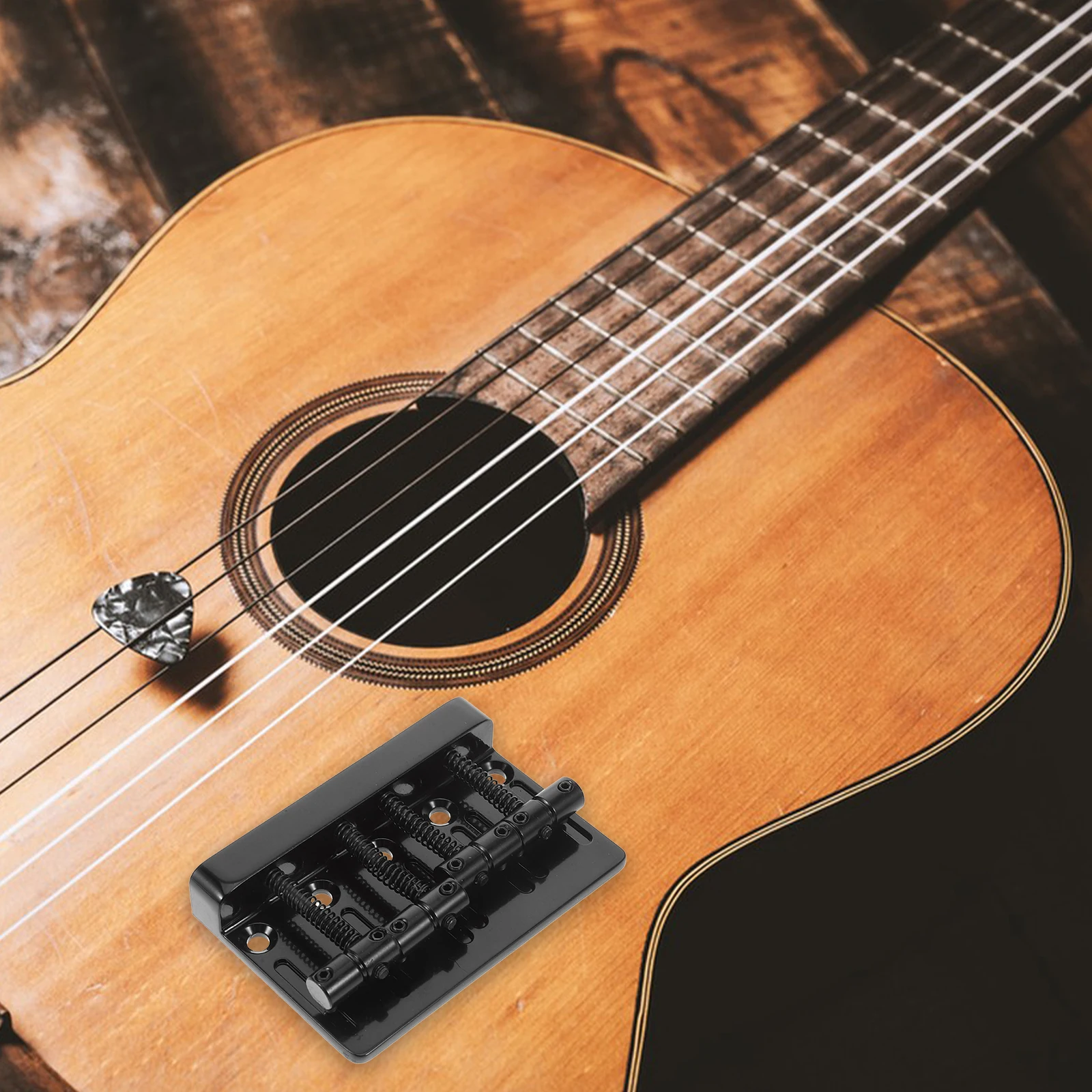 

Electric Saddle Replacement Durable Metal Parts Compatible With Standard Series Replacement Parts Guitar Bridge Tailpiece