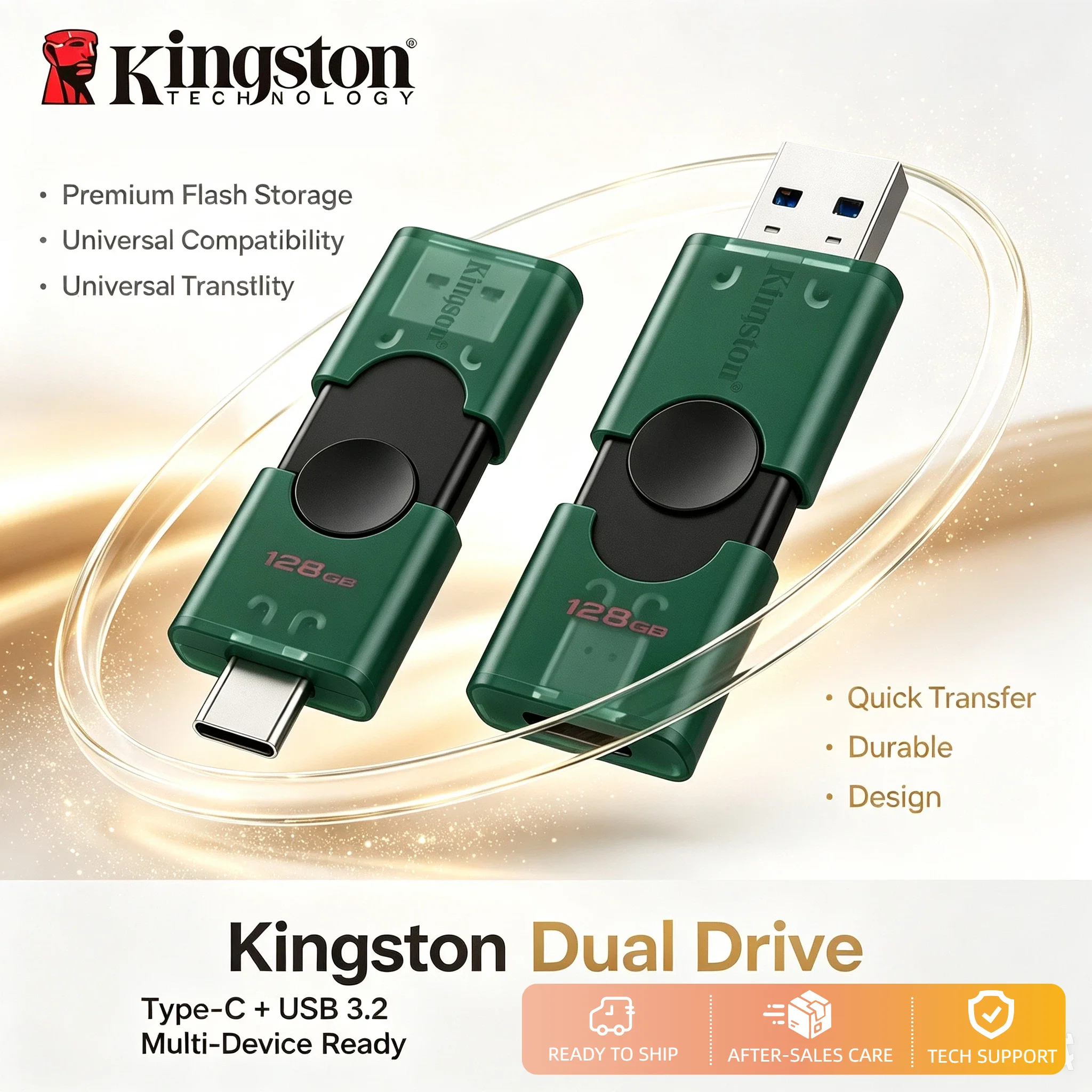 Kingston 256GB 128GB USB 3.2 DTDEG2 Dual Type C A OTG Flash Drive Memory Stick for iPhone 15 16 Original U Disk Max Pro
