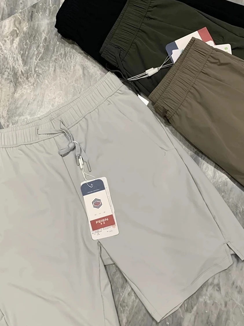 

Outdoor Men's Lightweight Breathable Quick Dry High Elastic Casual Shorts Nylon Straight Leg Pants Summer Fashionable Shorts