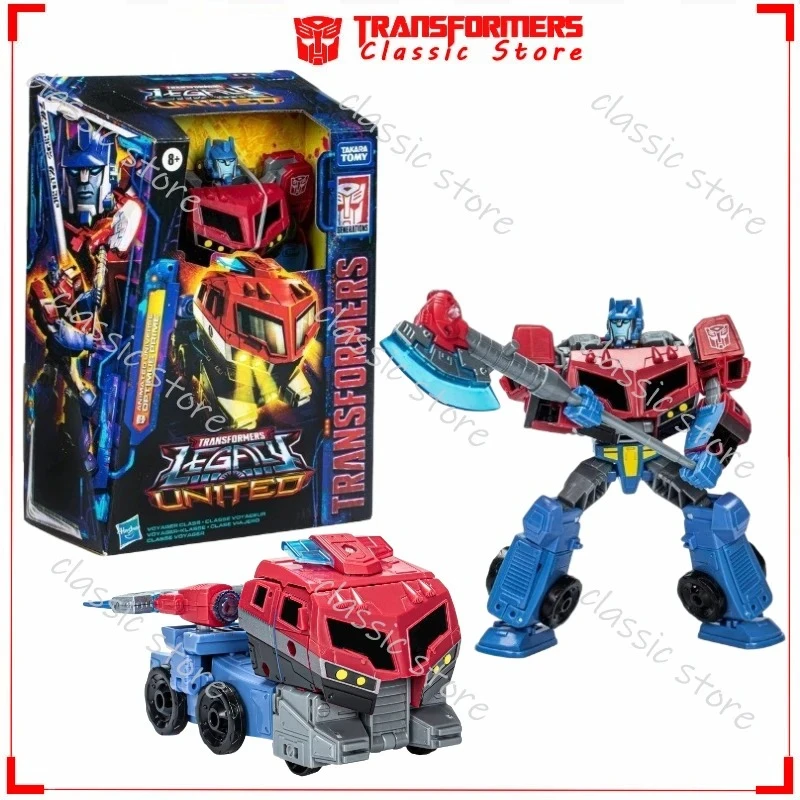 En Stock, transformadores clásicos, juguetes Legacy United Voyage Class, universo animado, Optimus Prime Cybertron Autobots, figuras de acción