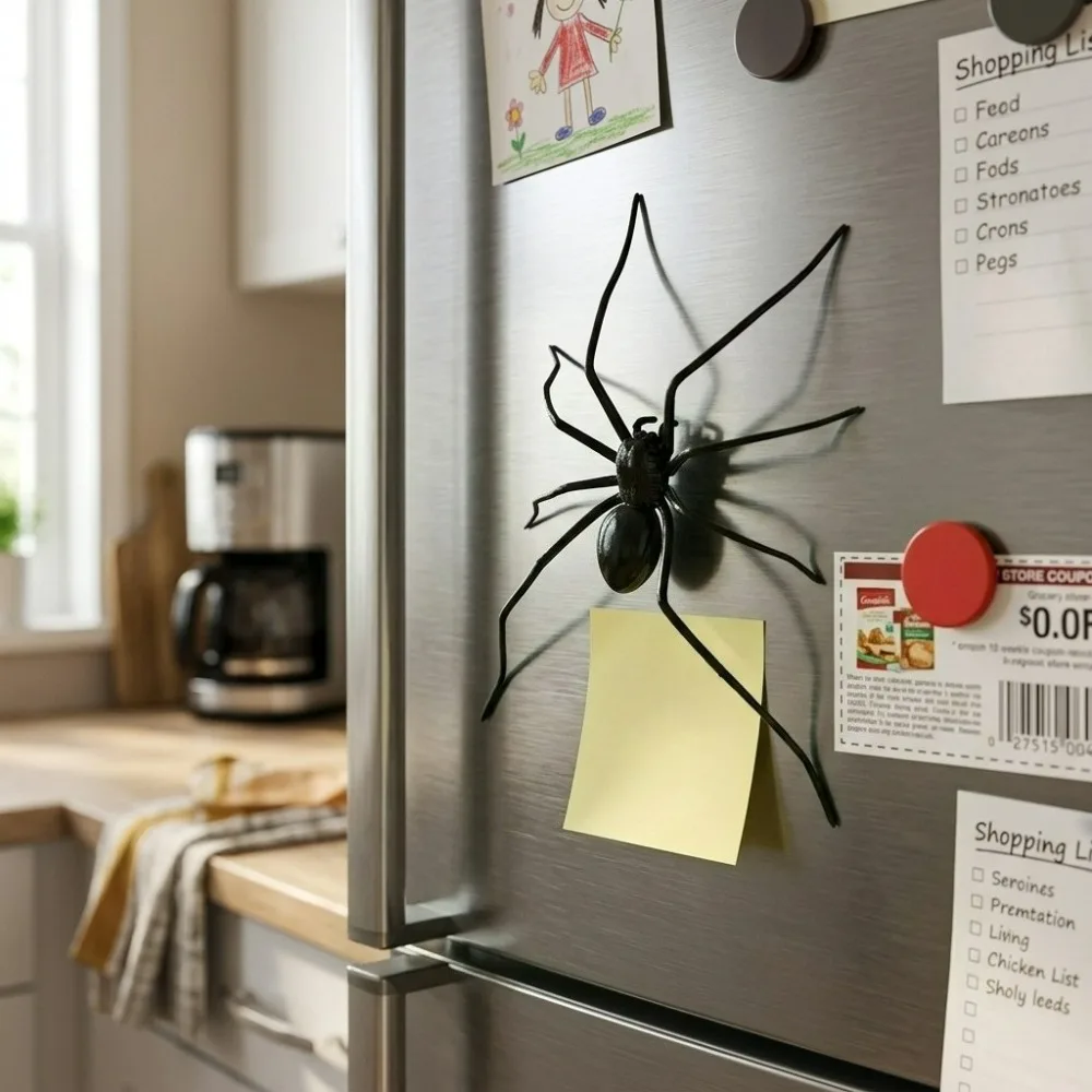 1 PCS Simulation Large Spider Shaped Refrigerator Sticker, Magnetic Design Suitable Kitchen, Storage Cabinet Multi Scene Layout