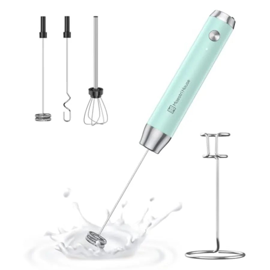 

Перезаряжаемый вспениватель молока с 3 насадками LunaFro AS, ручной электрический вспениватель, водонепроницаемый, со съемной насадкой-венчиком из нержавеющей стали