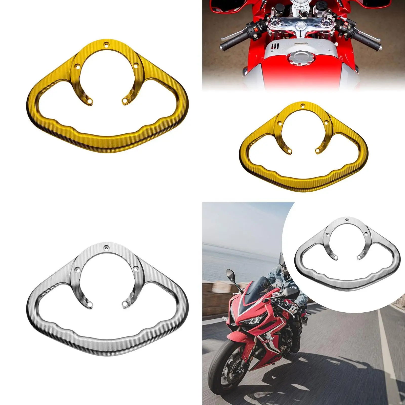 

Gas Tank Bar Easy Installation Aluminum Alloy Water Resistant Maintenance Professional Repairing Tank Grab Bar Handle Armrest